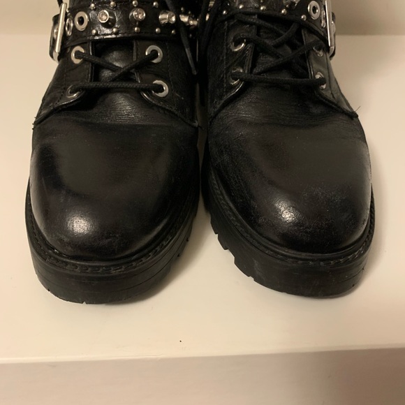 Zara Black motorcycle boots with gems - Picture 5 of 8
